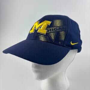 Michigan Wolverines Hat Nike Team Fitted M/L Swoosh Flex Blue